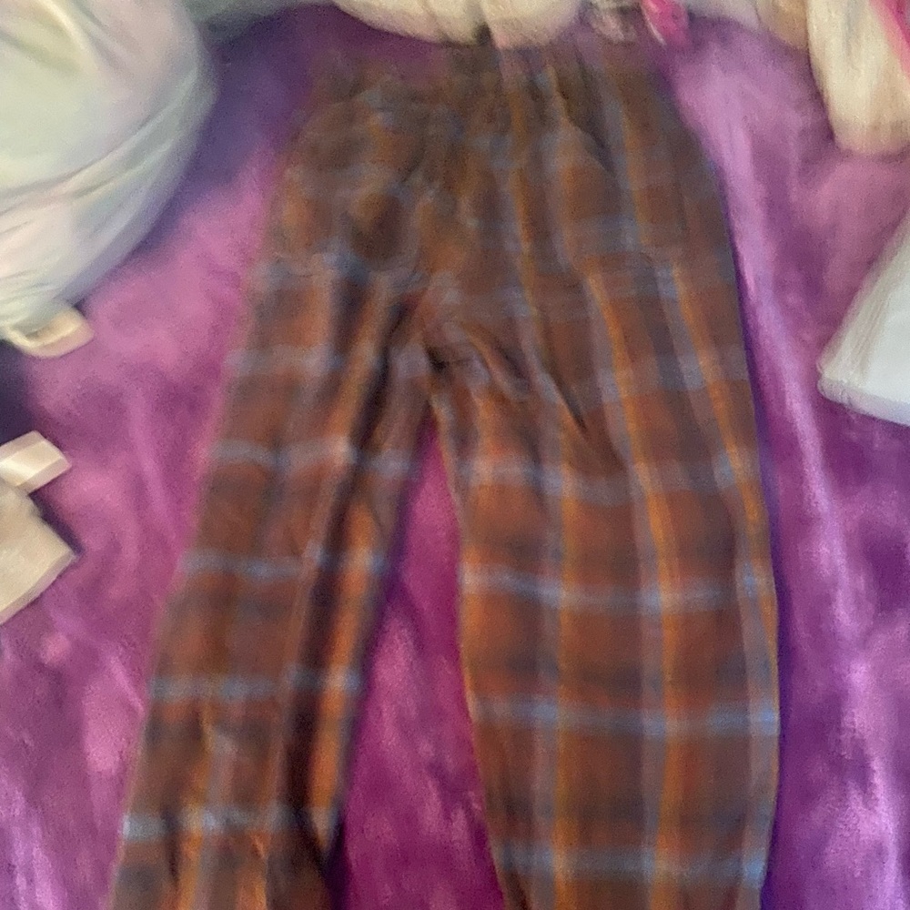 Purple brown and blue Pajama pants